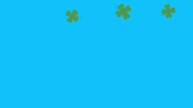 Yeşil Şanslı mavi ekran krom anahtar üzerinde animasyon bırakır, grafik kaynak elementler