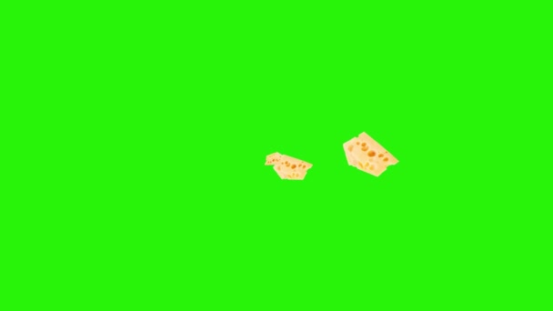 Käsescheiben Animation Grafisches Quellelement Chroma Taste — Stockvideo