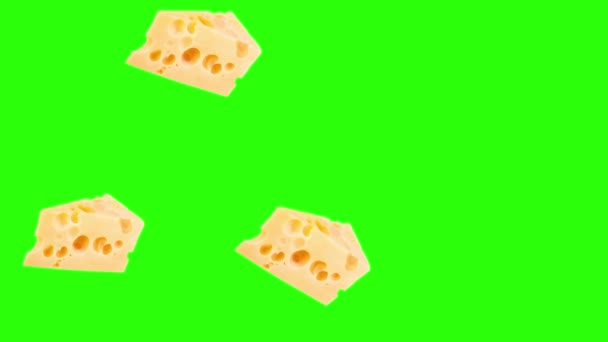 チーズスライスアニメーショングラフィックソース要素 クロマキー — ストック動画