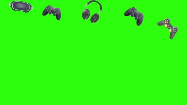 Gaming Gagets Animation Chroma Key Graphic Source Elements — Stock Video