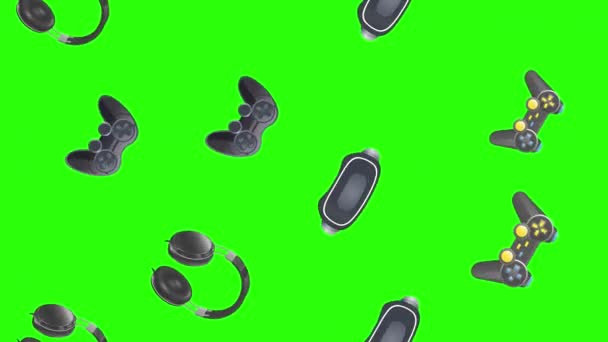 Spel Gagets Animation Kroma Nyckel Grafiska Källelement — Stockvideo