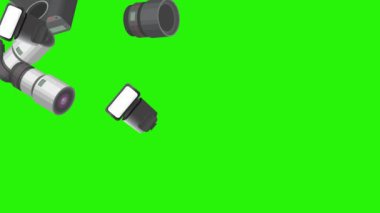 Fotoğraf aletleri animasyonu, yeşil ekran krom anahtarı, grafik kaynak elementleri