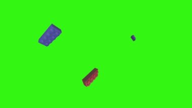 Yeşil ekran kroma anahtarı üzerinde lego parçaları animasyonu, grafik kaynak ögesi