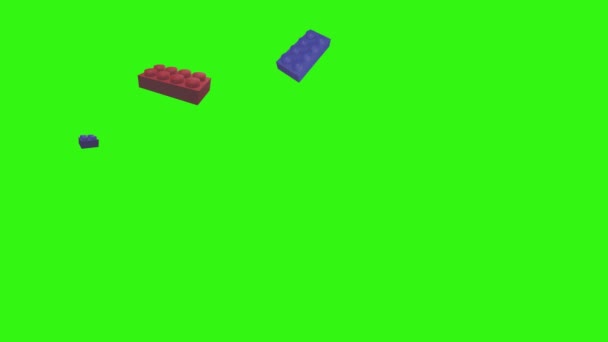 Lego pièces animation sur écran vert chroma clé, élément source graphique