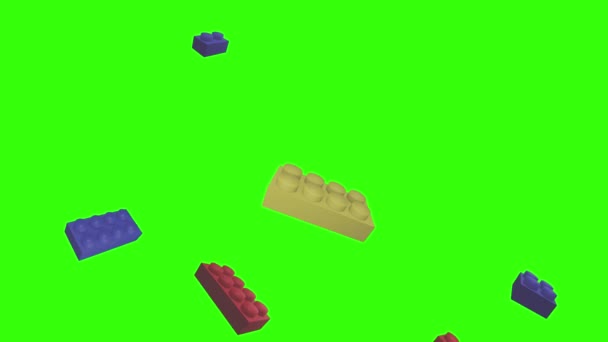 Lego pièces animation sur écran vert chroma clé, élément source graphique
