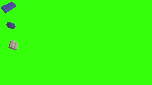 Lego Pieces Animation Green Screen Chroma Key Graphic Source Element — Stock Video