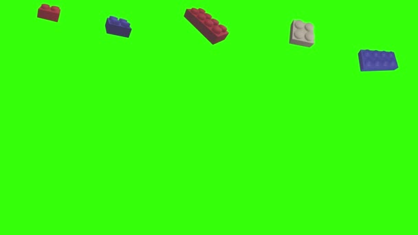 Lego pièces animation sur écran vert chroma clé, élément source graphique