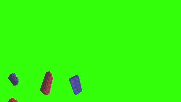 Lego pièces animation sur écran vert chroma clé, élément source graphique