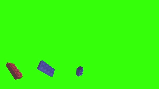 Lego pièces animation sur écran vert chroma clé, élément source graphique