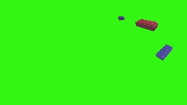 Lego pièces animation sur écran vert chroma clé, élément source graphique