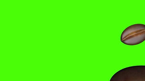 Animation Coffee Beans Group Green Screen Chroma Key — Stock Video