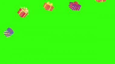 Hediye kutusu grup animasyonu, kroma anahtarı, grafik kaynak ögeleri