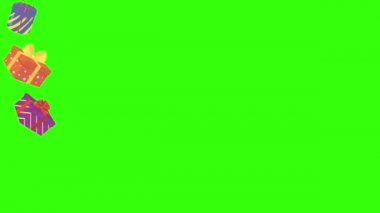 Hediye kutusu grup animasyonu, kroma anahtarı, grafik kaynak ögeleri