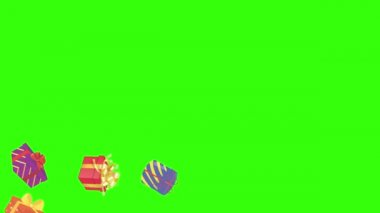 Hediye kutusu grup animasyonu, kroma anahtarı, grafik kaynak ögeleri