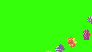 Hediye kutusu grup animasyonu, kroma anahtarı, grafik kaynak ögeleri