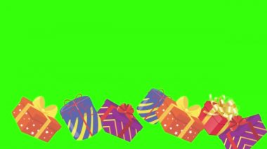 Hediye kutusu grup animasyonu, kroma anahtarı, grafik kaynak ögeleri