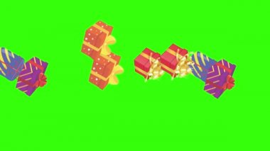 Hediye kutusu grup animasyonu, kroma anahtarı, grafik kaynak ögeleri