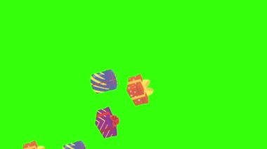 Hediye kutusu grup animasyonu, kroma anahtarı, grafik kaynak ögeleri