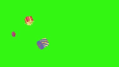 Hediye kutusu grup animasyonu, kroma anahtarı, grafik kaynak ögeleri