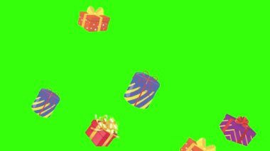 Hediye kutusu grup animasyonu, kroma anahtarı, grafik kaynak ögeleri