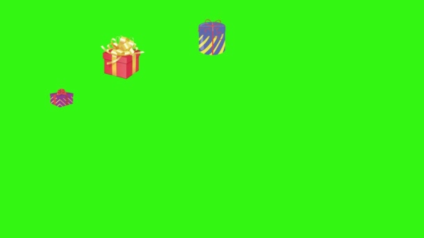 Gift Box Group Animation Chroma Key Graphic Source Elements — 비디오