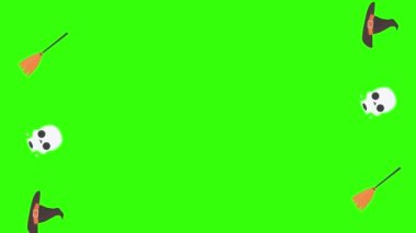 Cadılar Bayramı grafik ögeleri grubu animasyon yeşil ekran kroma anahtarı