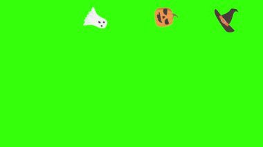 Cadılar Bayramı grafik ögeleri grubu animasyon yeşil ekran kroma anahtarı