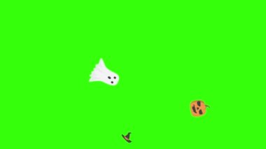 Cadılar Bayramı grafik ögeleri grubu animasyon yeşil ekran kroma anahtarı