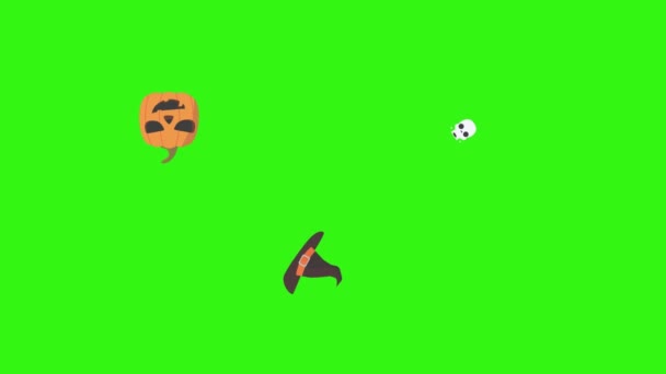 Groupe d'éléments graphiques Halloween animation écran vert Clé chroma