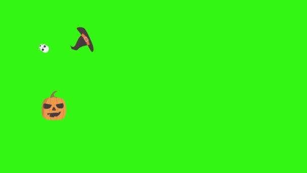 Groupe d'éléments graphiques Halloween animation écran vert Clé chroma