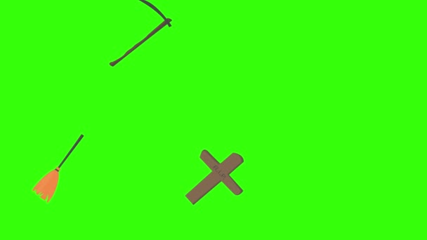 Groupe d'éléments graphiques Halloween animation écran vert Clé chroma