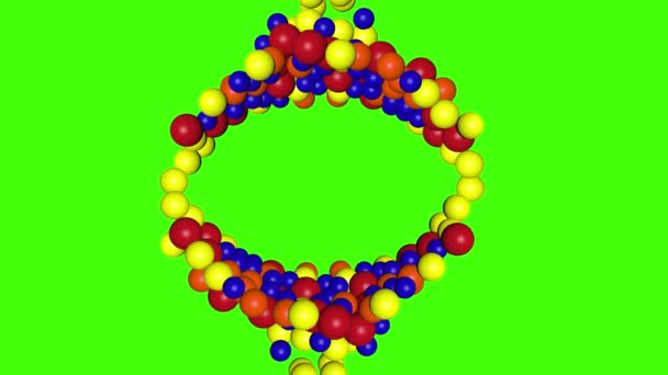 Абстрактные Цветные Шарики Анимация Зеленом Экране Хрома Ключ Форма Дизайн — стоковое видео