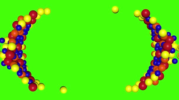 Abstract Gekleurde Ballen Animatie Groen Scherm Chroma Sleutel Vorm Ontwerp — Stockvideo