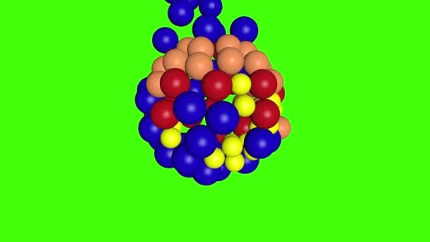 3D彩球动画在绿色屏幕彩色键 形状设计元素上的应用 — 图库视频影像