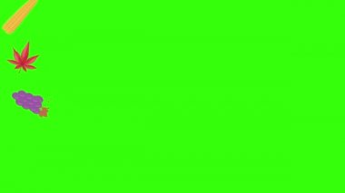 sonbahar tema tasarım elemanları animasyon, yeşil ekran krom anahtarı üzerinde grafik kaynağı