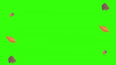 sonbahar tema tasarım elemanları animasyon, yeşil ekran krom anahtarı üzerinde grafik kaynağı