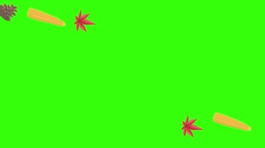 sonbahar tema tasarım elemanları animasyon, yeşil ekran krom anahtarı üzerinde grafik kaynağı