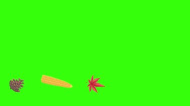 sonbahar tema tasarım elemanları animasyon, yeşil ekran krom anahtarı üzerinde grafik kaynağı