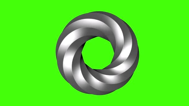 Artistic Object Rotating Looping Animation Green Screen Chroma Key Element — Stock Video