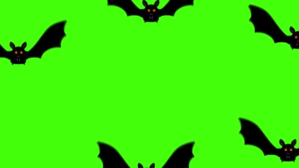 Pipistrello Volo Uccello Chiave Cromatica Fonte Grafica Elemento Halloween — Video Stock