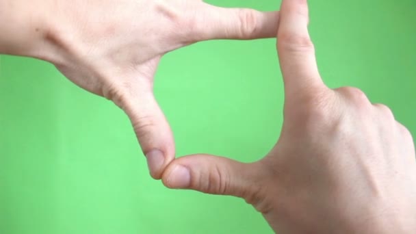 Hands gestures green screen — Stock Video