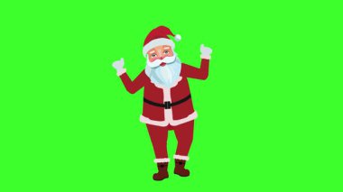 Noel Baba animasyonu, 2D karakter mutlu yeşil ekran