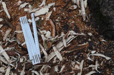 Eski kullanılmış ahşap marangozluk ölçüm aracı