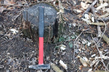 Küçük çekiç kullanılmış ev işi aracı