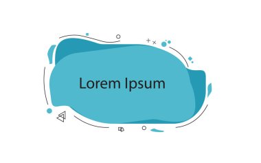 Sıvı düzensiz metin kutusu grafiği, geometrik soyut efektlerle