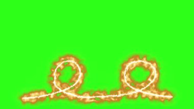 Ateş hattı efekti canlandırma ögesi yeşil ekran