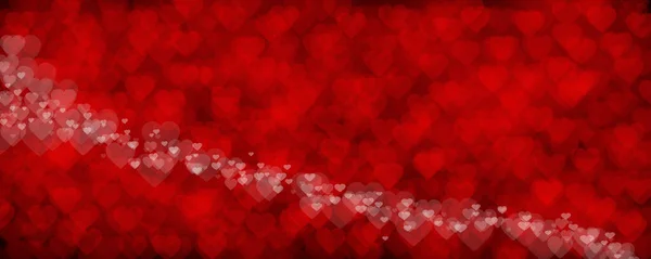 Background Valentine Day Decoration Ярко Красное Сердце Боке Любовь Подготовка — стоковое фото