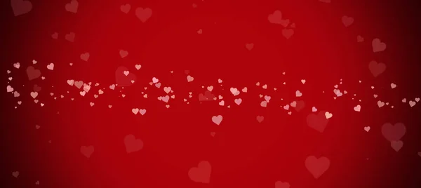 Fundo Para Decoração Dia Dos Namorados Coração Vermelho Brilhante Bokeh — Fotografia de Stock