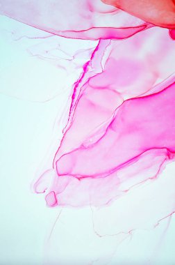 Resim pembe-kırmızı alkolik mürekkebi. Soyutlama. Dekoratif bir element. İç dekorasyon.