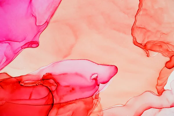 Afbeelding Roze Rode Alcoholische Inkt Abstractie Een Decoratief Element Decoratie — Stockfoto